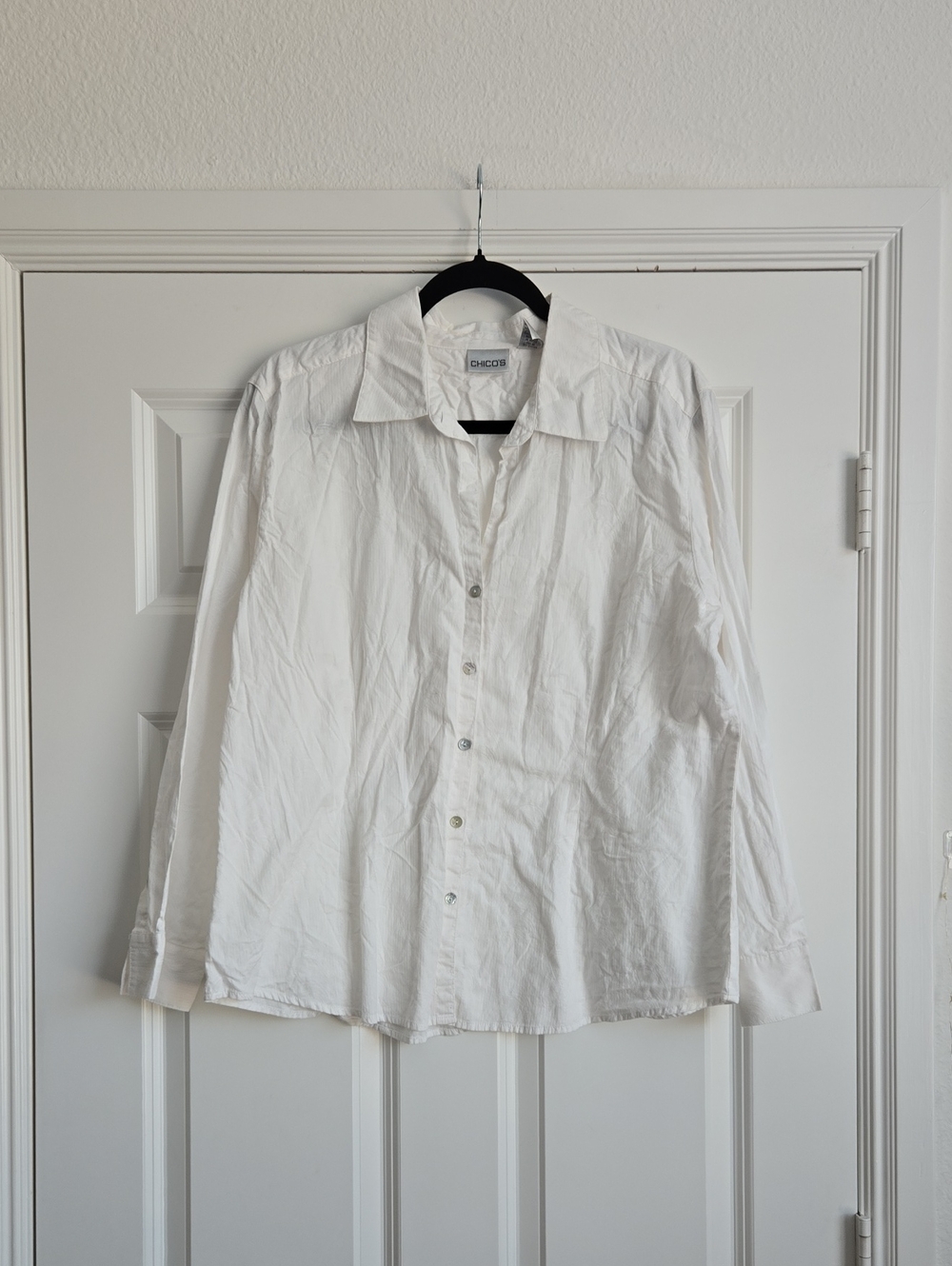 Chicos white button up (chicos size 3)